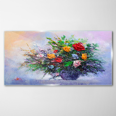 Foto op glas Lenteboeket bloemen