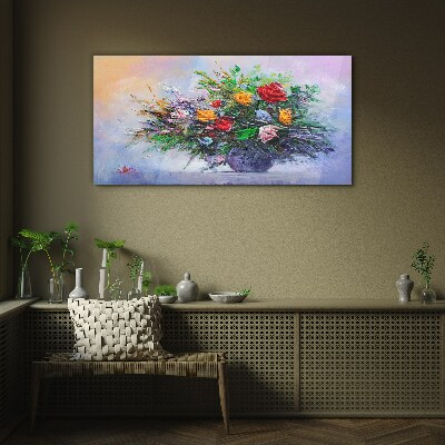 Foto op glas Lenteboeket bloemen