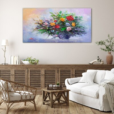 Foto op glas Lenteboeket bloemen