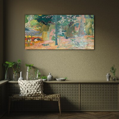 Schilderij op glas Vrouwen aan het water