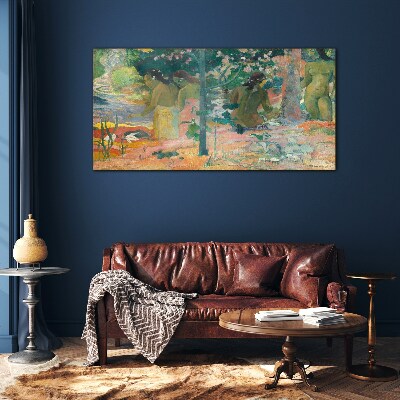 Schilderij op glas Vrouwen aan het water