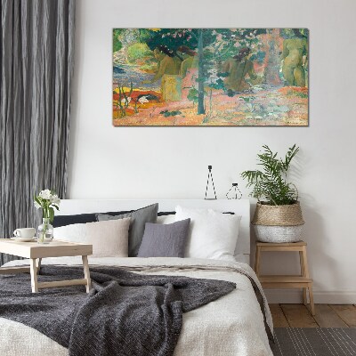 Schilderij op glas Vrouwen aan het water