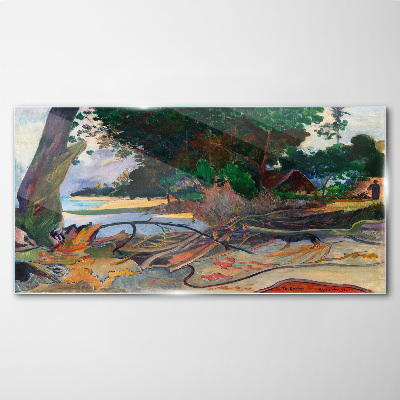 Glas foto Tropisch landschap met bomen