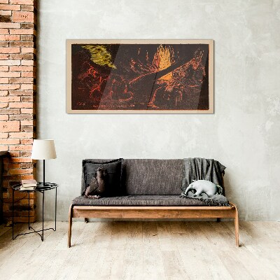 Foto op glas Samen rond het kampvuur