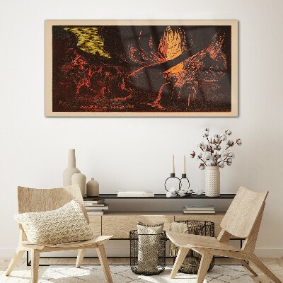 Foto op glas Samen rond het kampvuur