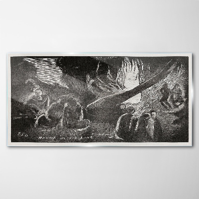 Foto op glas Verloren in het donker