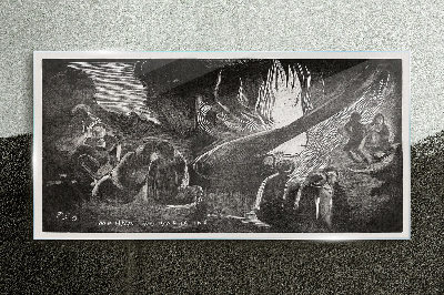 Foto op glas Verloren in het donker