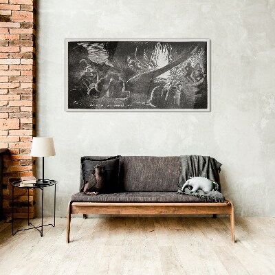 Foto op glas Verloren in het donker