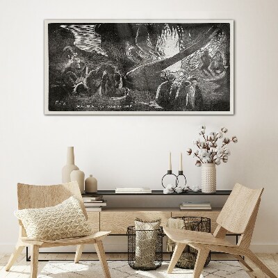 Foto op glas Verloren in het donker