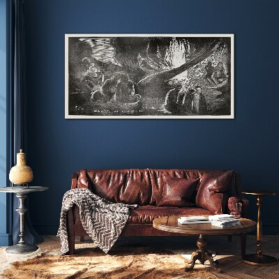 Foto op glas Verloren in het donker