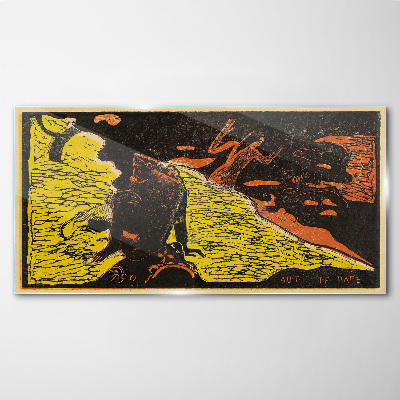 Glas foto Groene golf van emoties