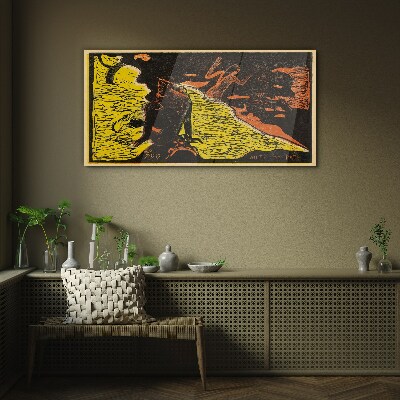 Glas foto Groene golf van emoties