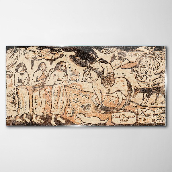 Schilderij op glas Een historisch tafereel tegen de achtergrond van de natuur