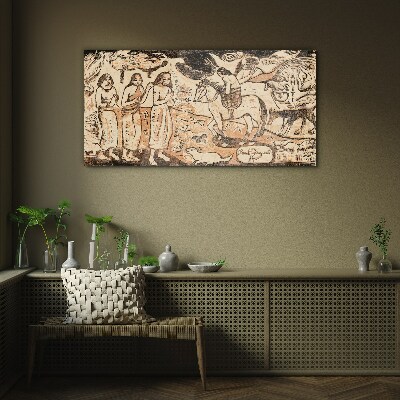 Schilderij op glas Een historisch tafereel tegen de achtergrond van de natuur