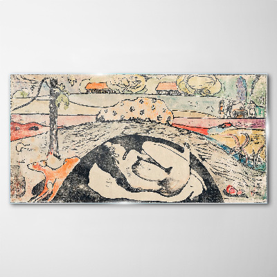 Foto op glas Een scène uit een landelijk landschap