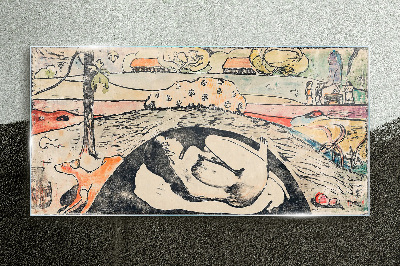 Foto op glas Een scène uit een landelijk landschap