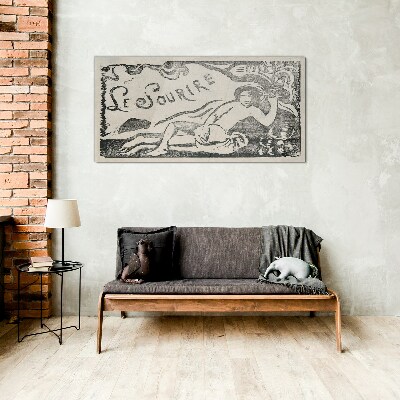 Schilderij op glas Glimlach in beweging