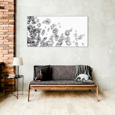 Foto op glas Kristallen regen van glitter