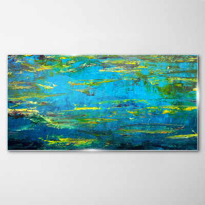 Glas foto Turquoise golven en groen