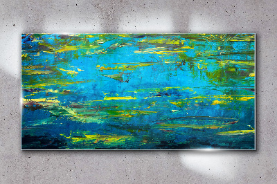 Glas foto Turquoise golven en groen