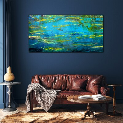 Glas foto Turquoise golven en groen