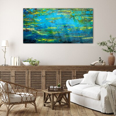 Glas foto Turquoise golven en groen