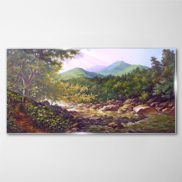 Glas foto Vreedzaam berglandschap