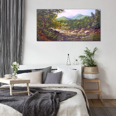 Glas foto Vreedzaam berglandschap