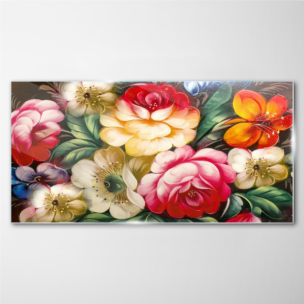 Schilderij op glas Bloemenfestival van kleuren