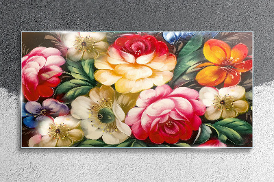 Schilderij op glas Bloemenfestival van kleuren