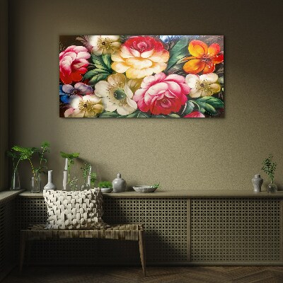 Schilderij op glas Bloemenfestival van kleuren