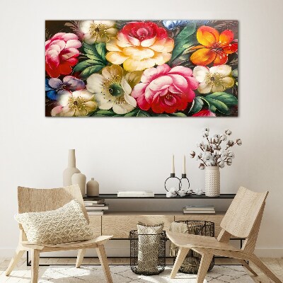 Schilderij op glas Bloemenfestival van kleuren