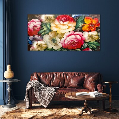 Schilderij op glas Bloemenfestival van kleuren