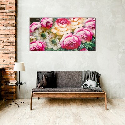 Foto op glas Bloeiende bloem