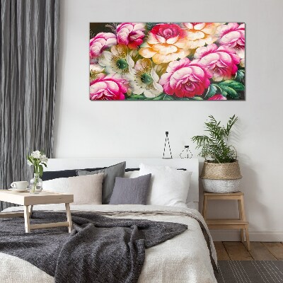 Foto op glas Bloeiende bloem