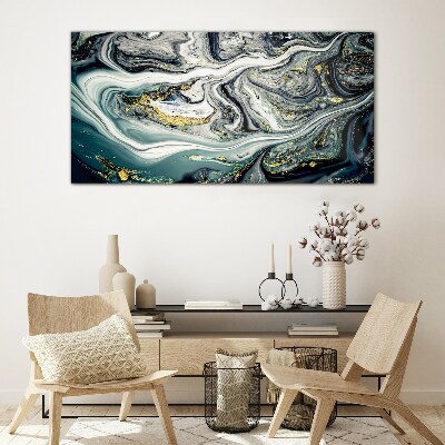 Schilderij op glas Gouden aderen in de diepten van de zee