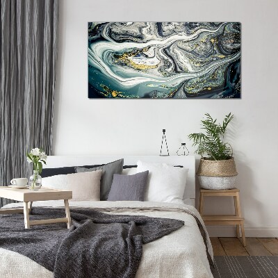 Schilderij op glas Gouden aderen in de diepten van de zee