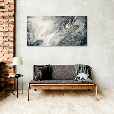 Foto op glas Gouden strepen in de diepten van de zee