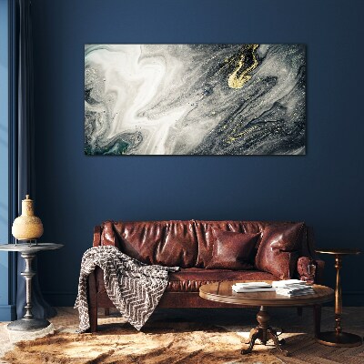 Foto op glas Gouden strepen in de diepten van de zee