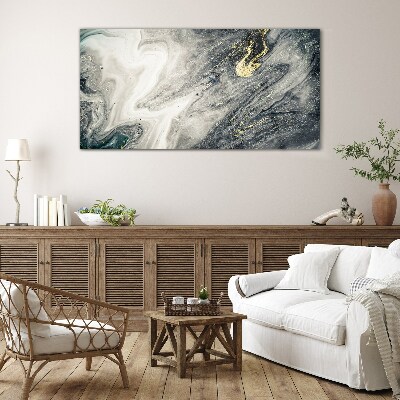 Foto op glas Gouden strepen in de diepten van de zee