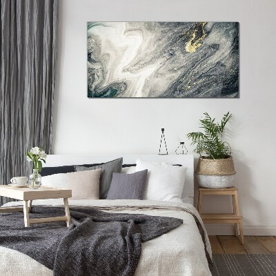 Foto op glas Gouden strepen in de diepten van de zee