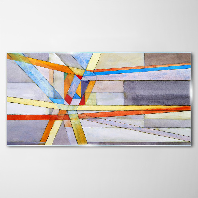 Glas foto De geometrie van gekleurde lijnen