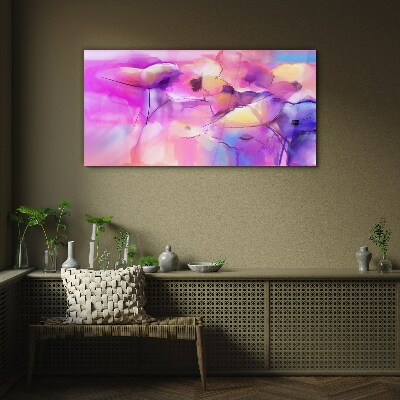 Schilderij op glas Bloemendromen in tinten roze