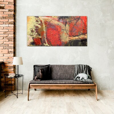 Schilderij op glas Abstract landschap met intense kleuren