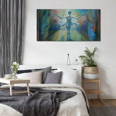 Foto op glas Een danseres in een balletdans