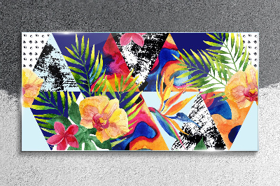 Glas foto Tropische mozaïek van kleuren