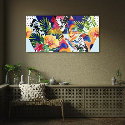 Glas foto Tropische mozaïek van kleuren