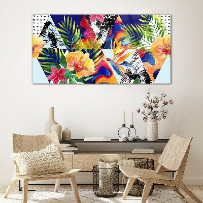 Glas foto Tropische mozaïek van kleuren