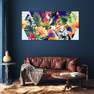 Glas foto Tropische mozaïek van kleuren