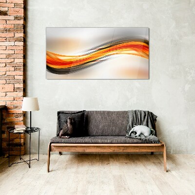 Schilderij op glas Dynamische kleurgolven